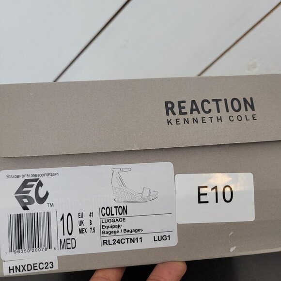 NEW Kenneth Cole Reaction Womens 10 Colton Wedge Sandals Ankle strap - Picture 9 of 9